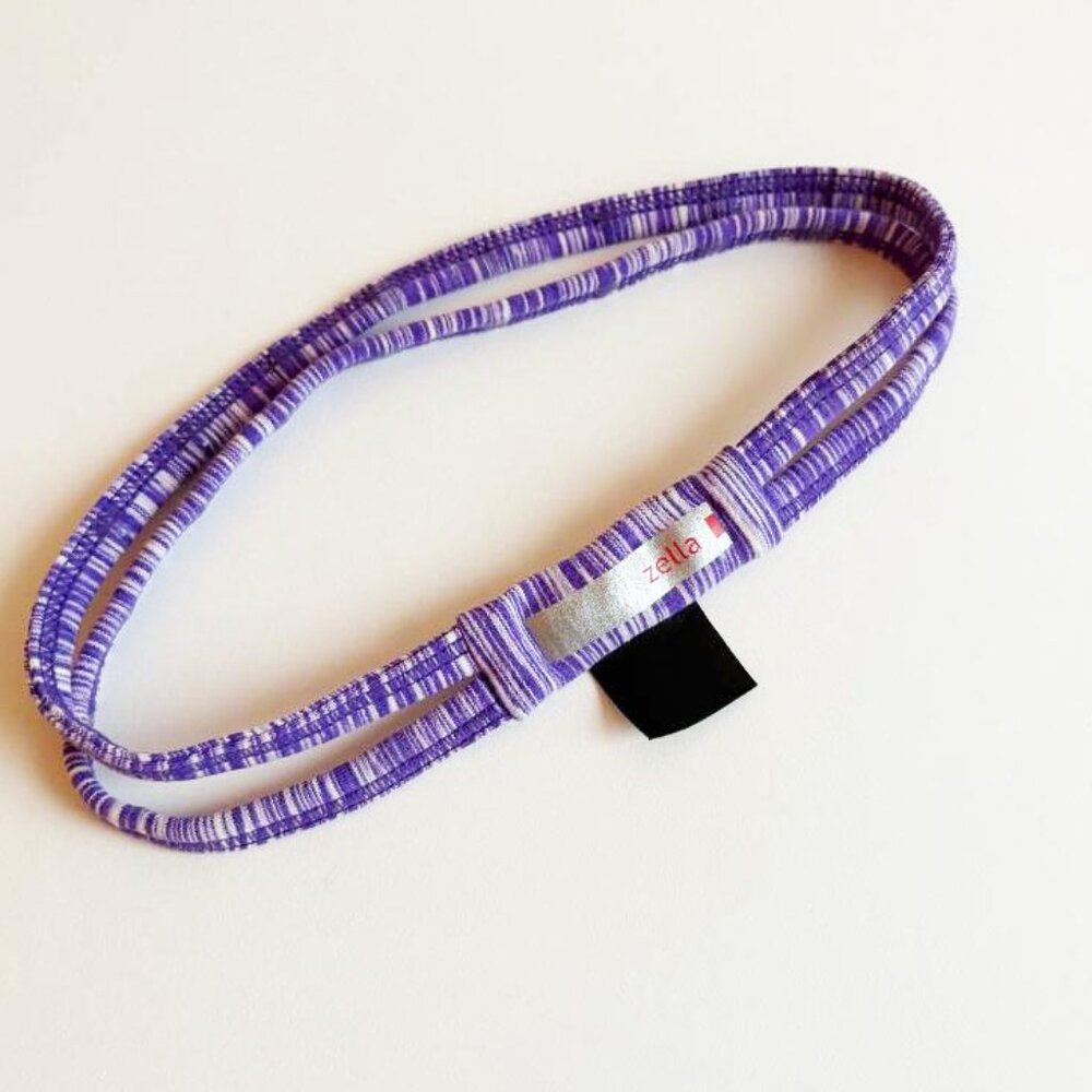 Zella Girl "Double the Fun" Purple Patterned Double Headband